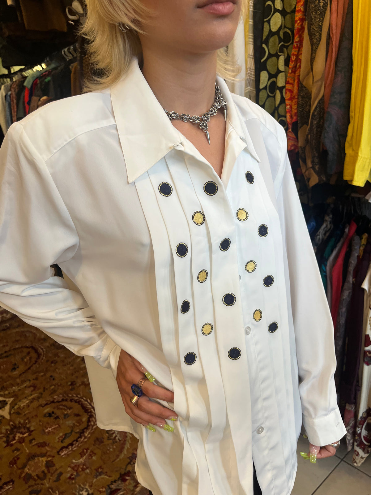 Vintage button up pattern shirt