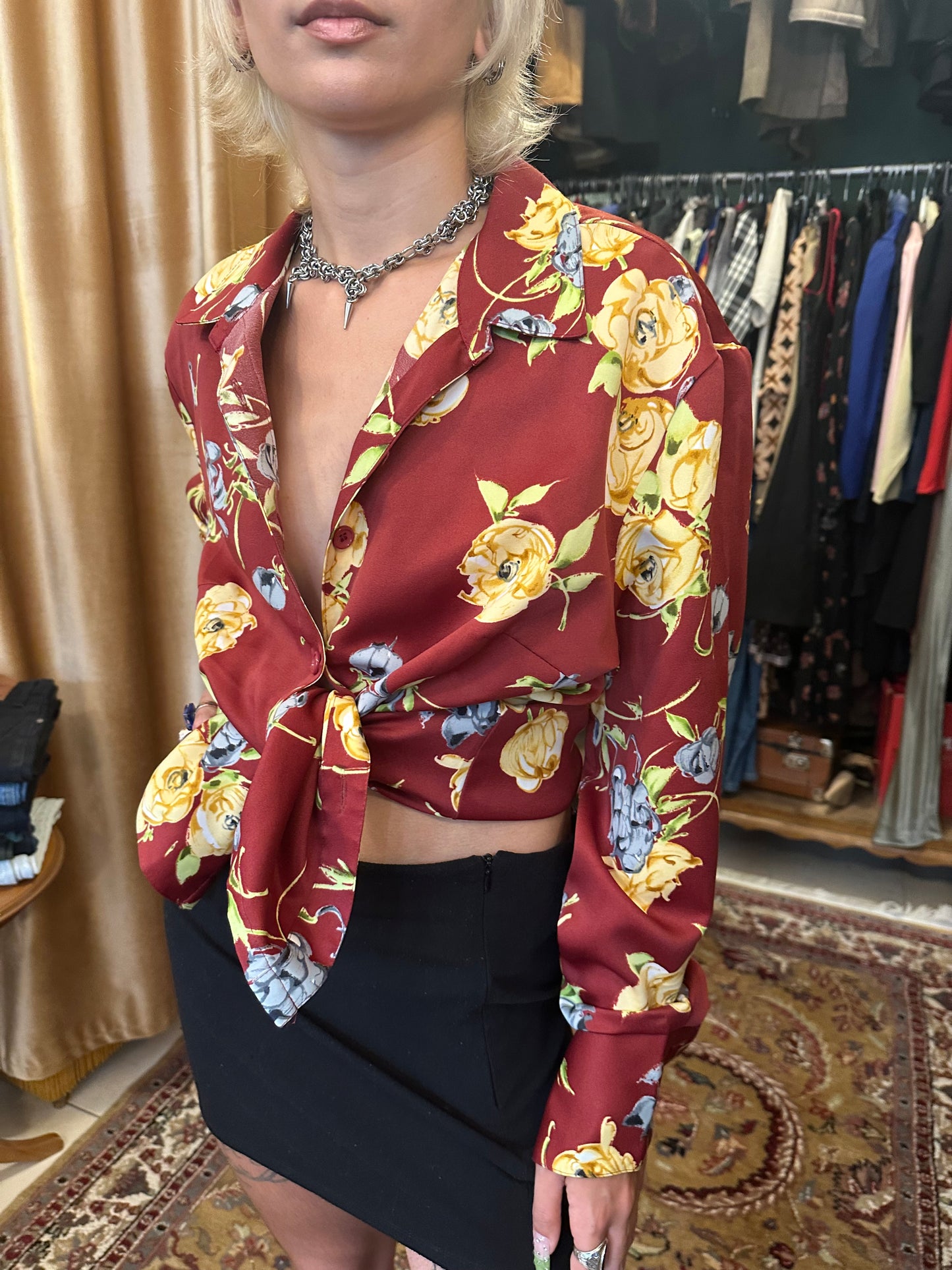 Vintage Floral Print Shirt