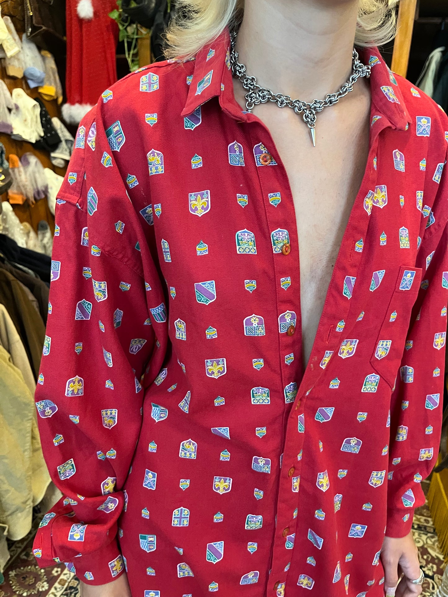 Vintage button patterned shirt