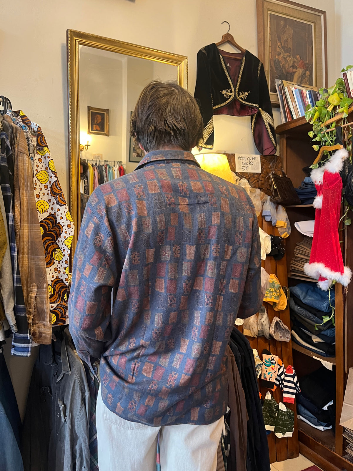 Vintage button up funky shirt