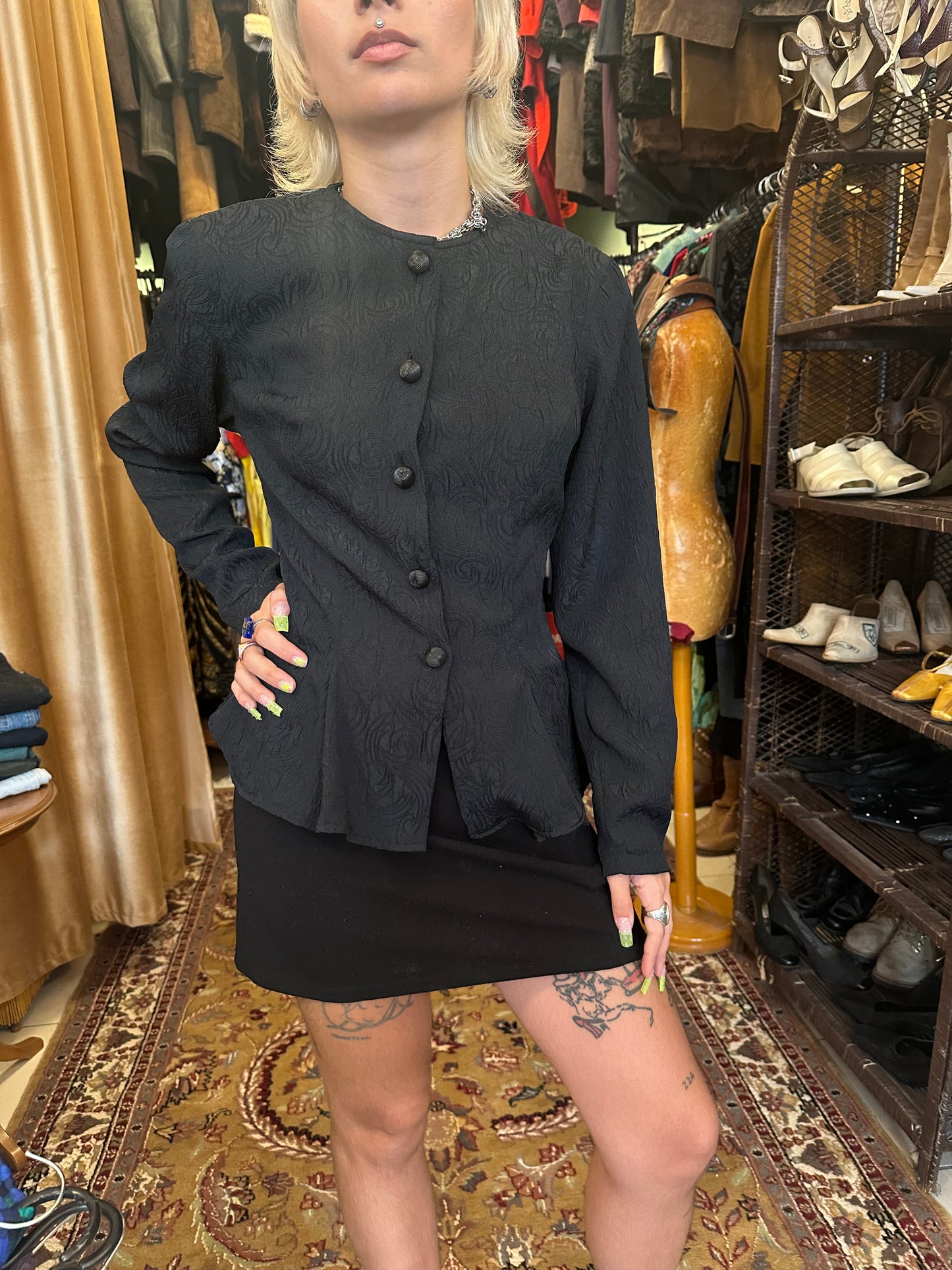 Black Vintage Button Up Shirt