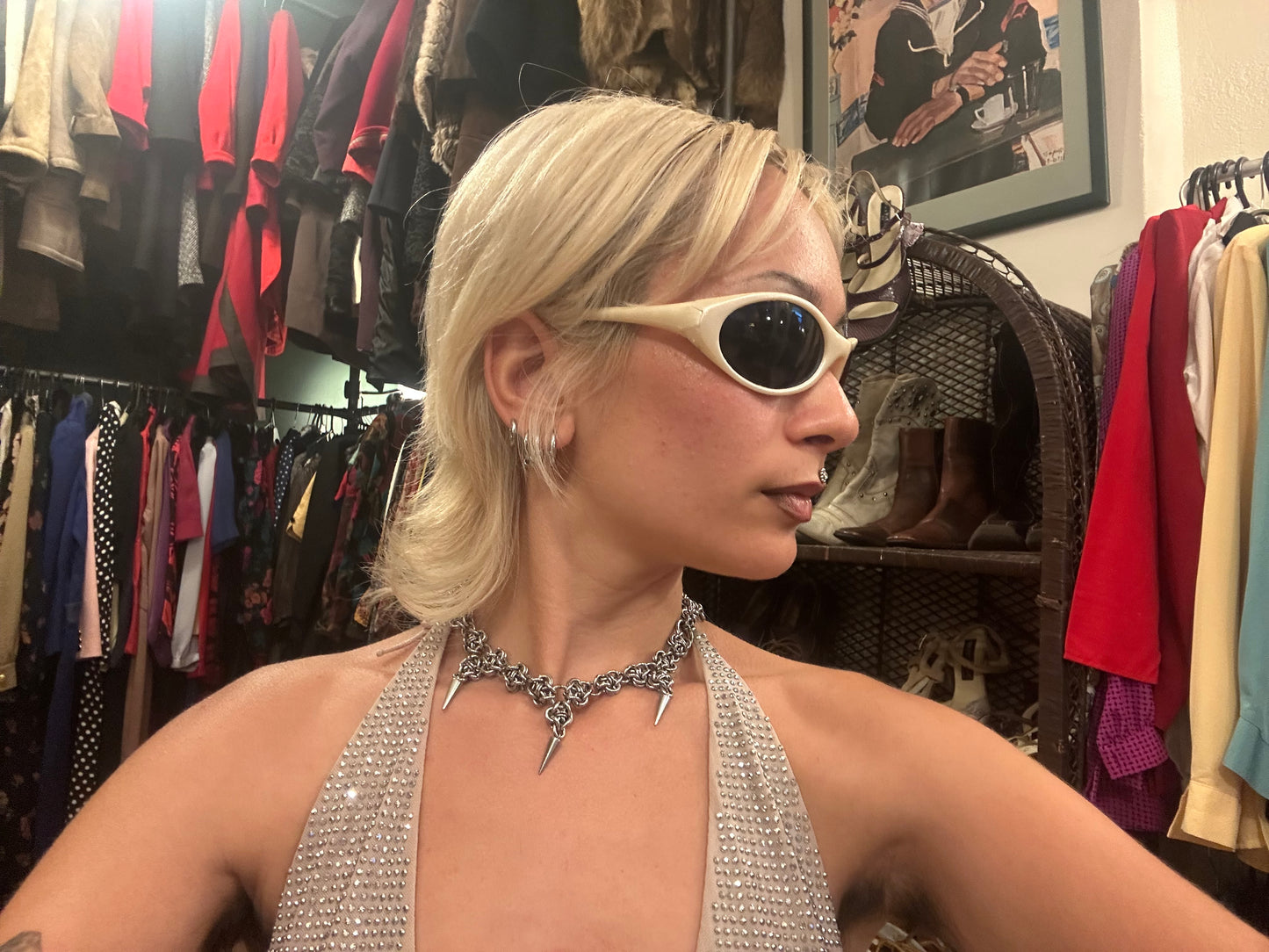 White Italian Vintage Sunglasses