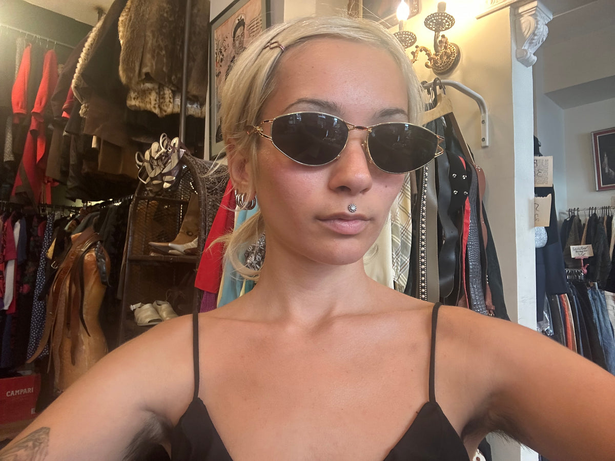 Gold Frame Oval Vintage Sunglasses