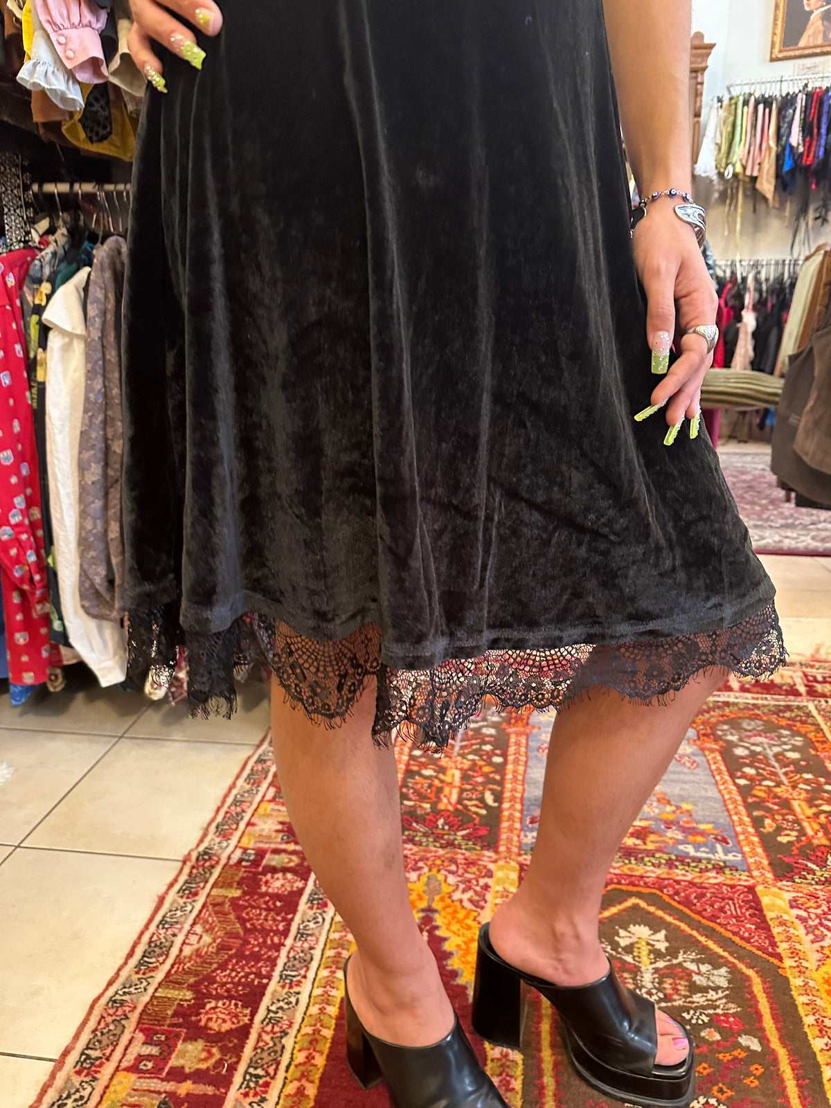 Velvet Mini Black Dress
