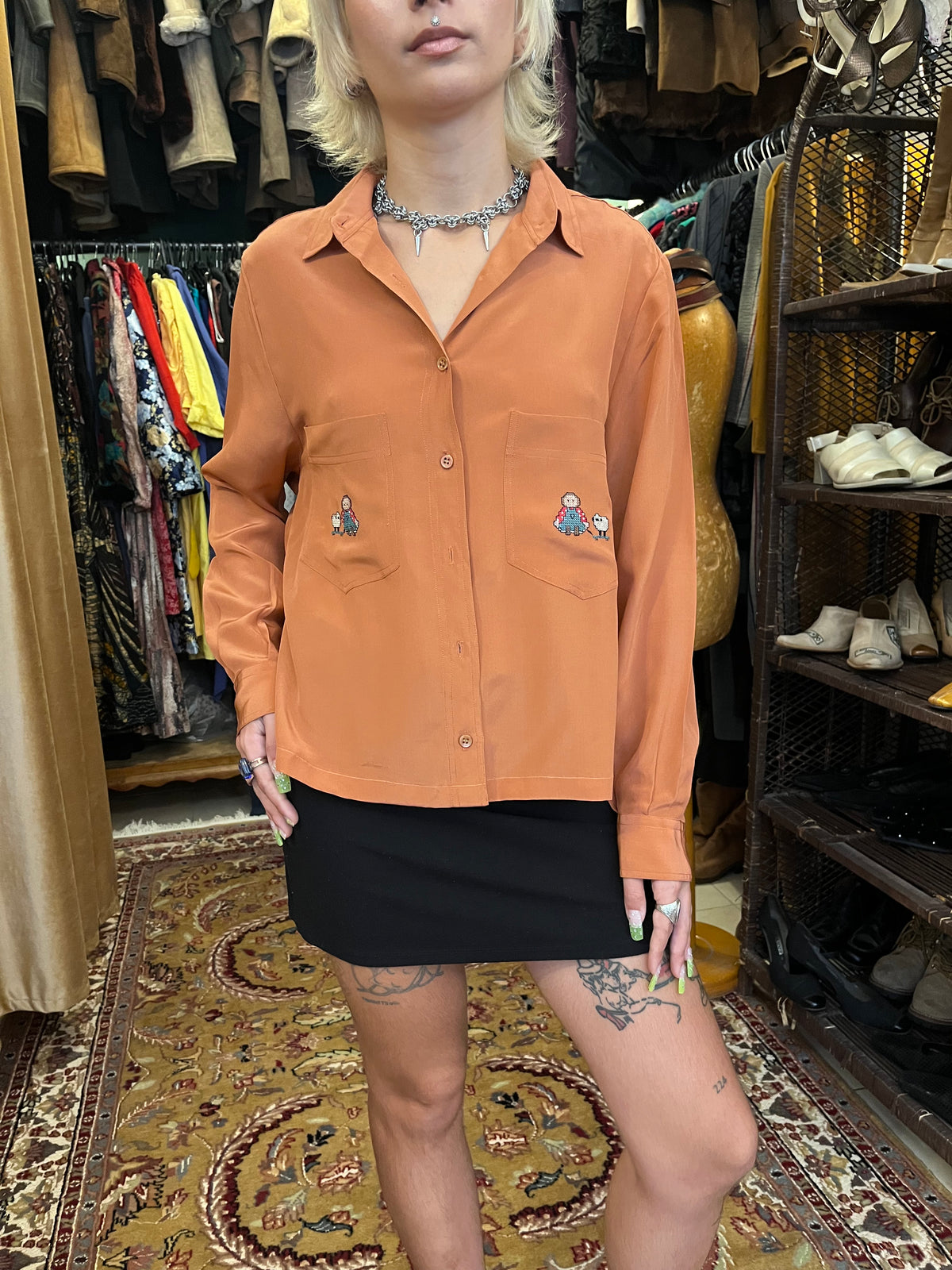 Vintage button up patterned shirt