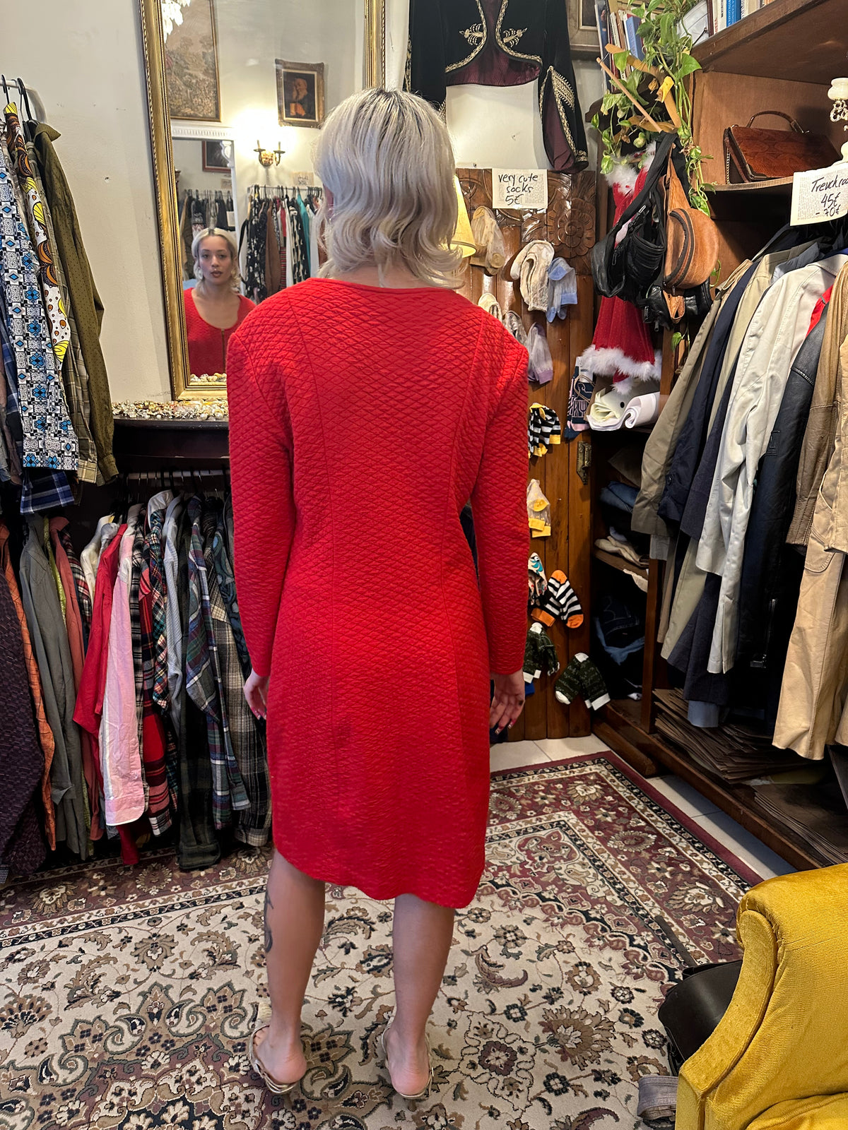 Red Vintage Midi Dress