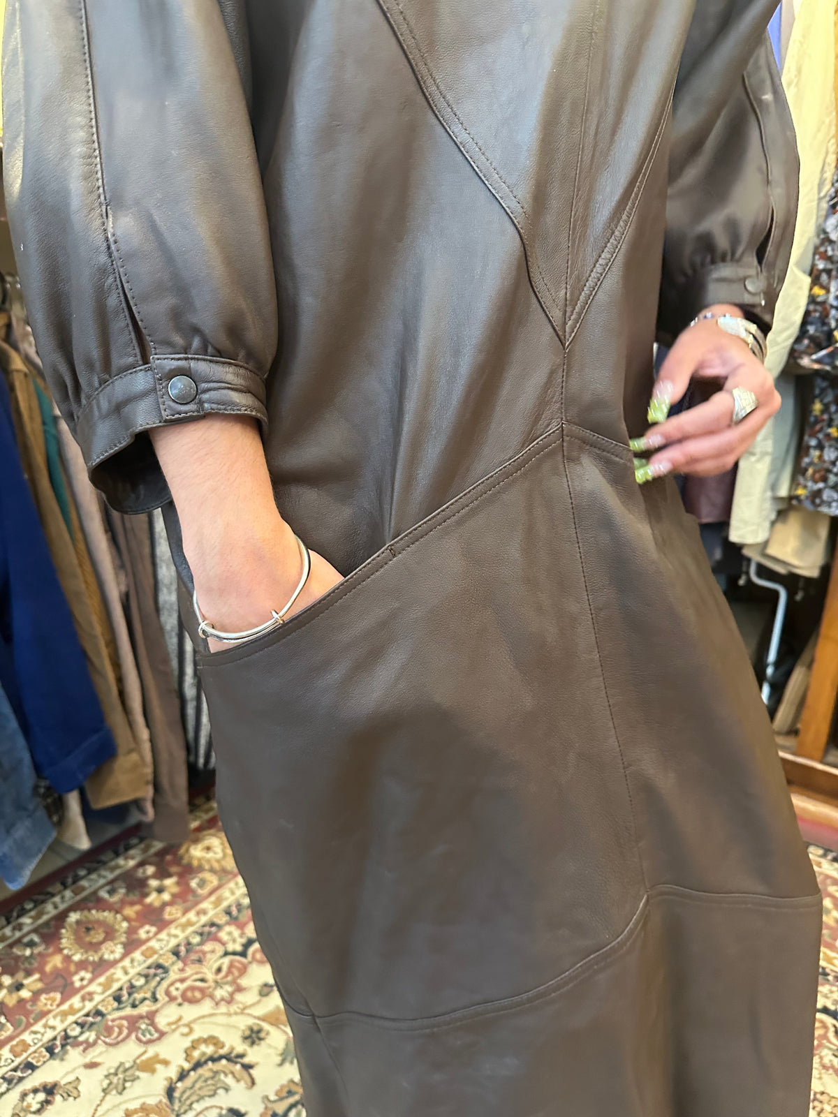 Leather 80s dress