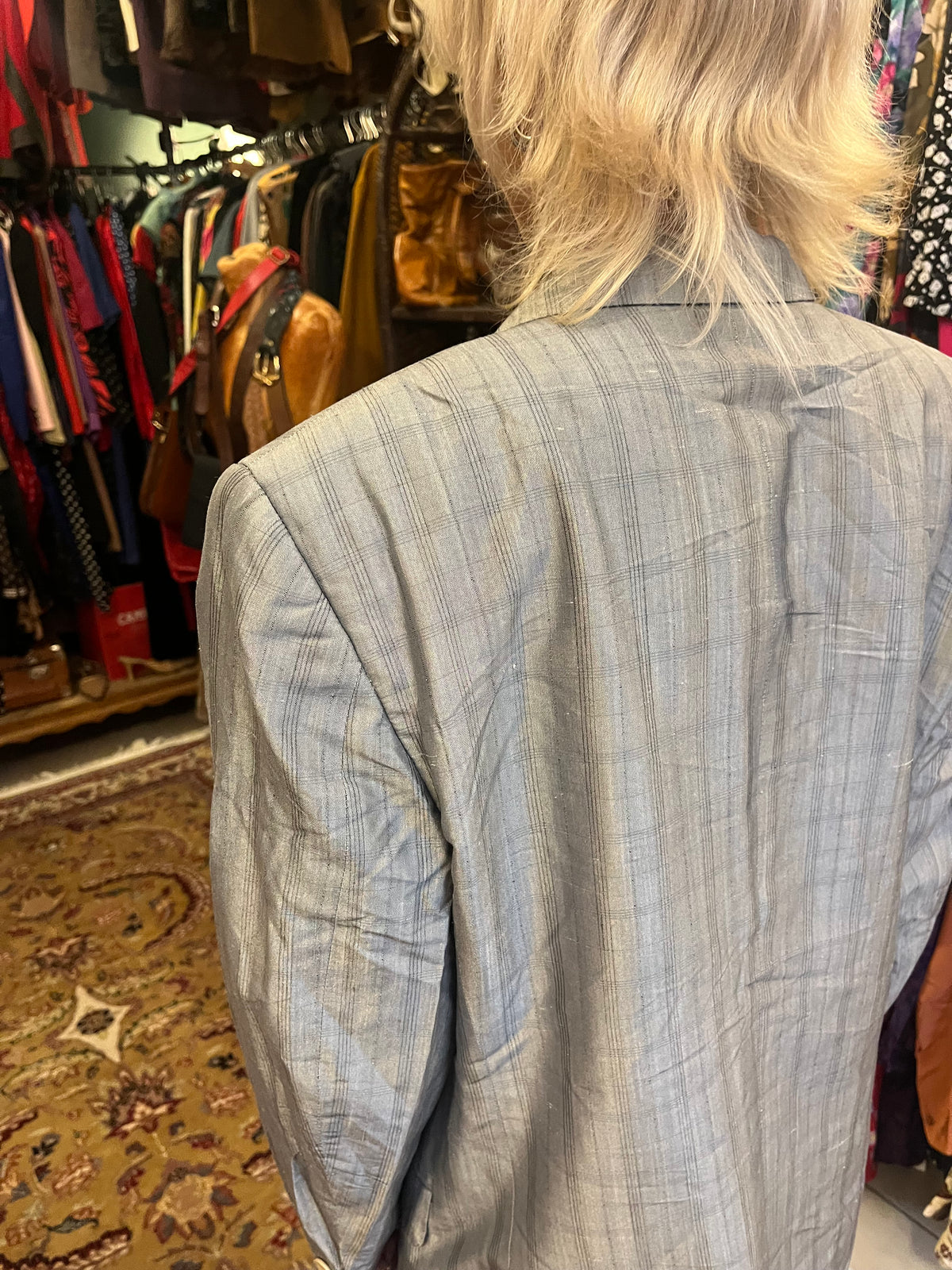 Silver 90s button up blazer