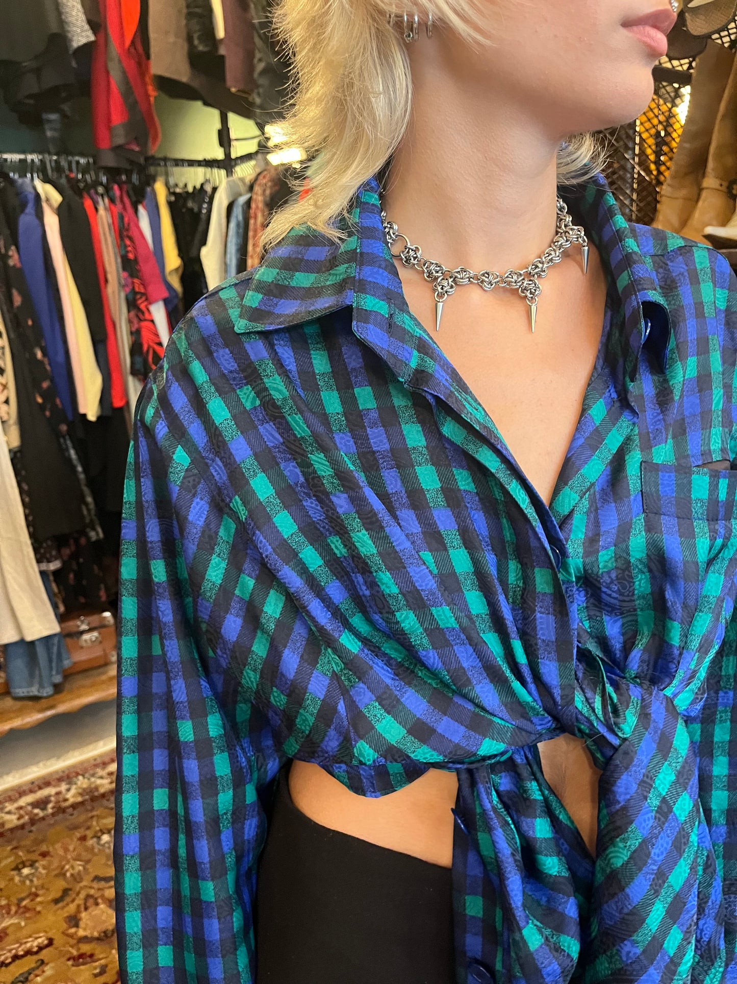 Plaid button up shirt
