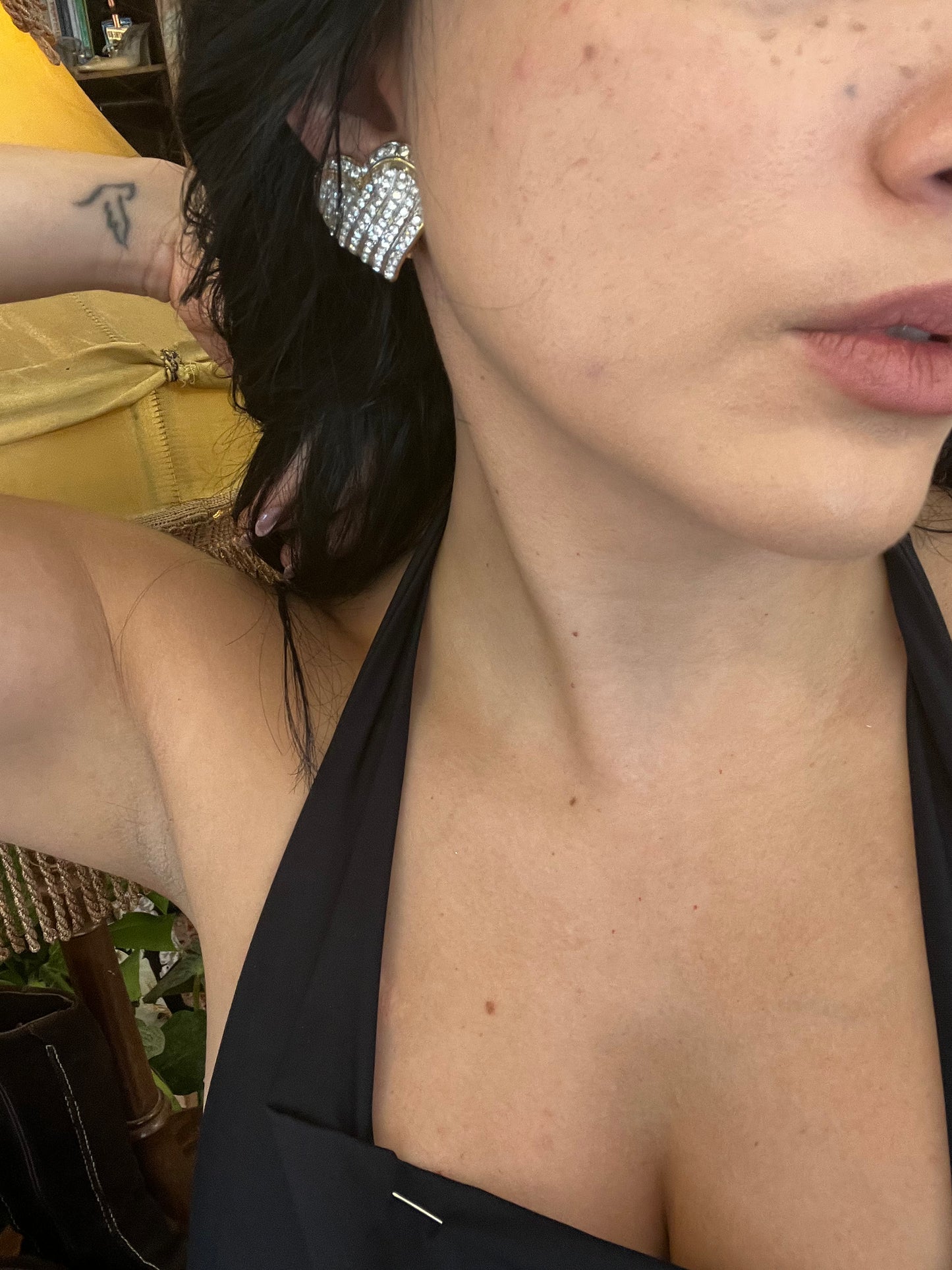 Vintage clip on heart earrings