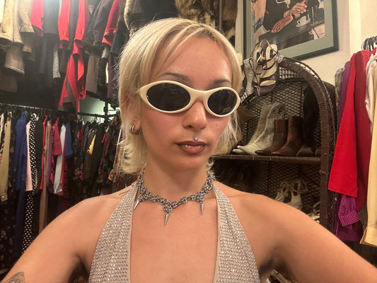 White Italian Vintage Sunglasses