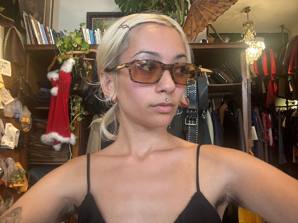 Vintage Patterned Square Sunglasses