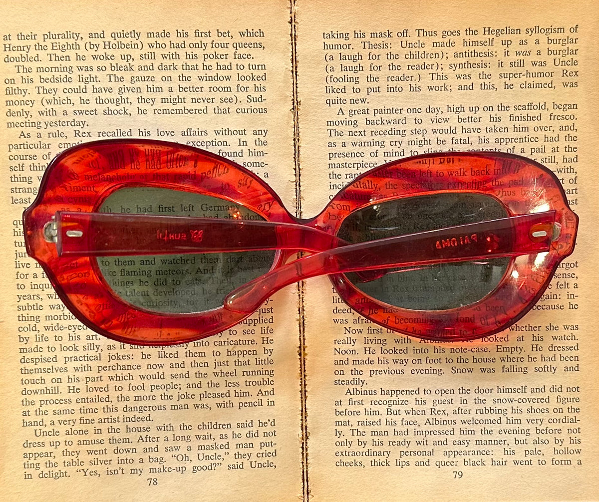 Vintage Cherry Red Oversized Butterfly Sunglasses