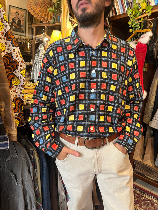 Vintage button up funky shirt