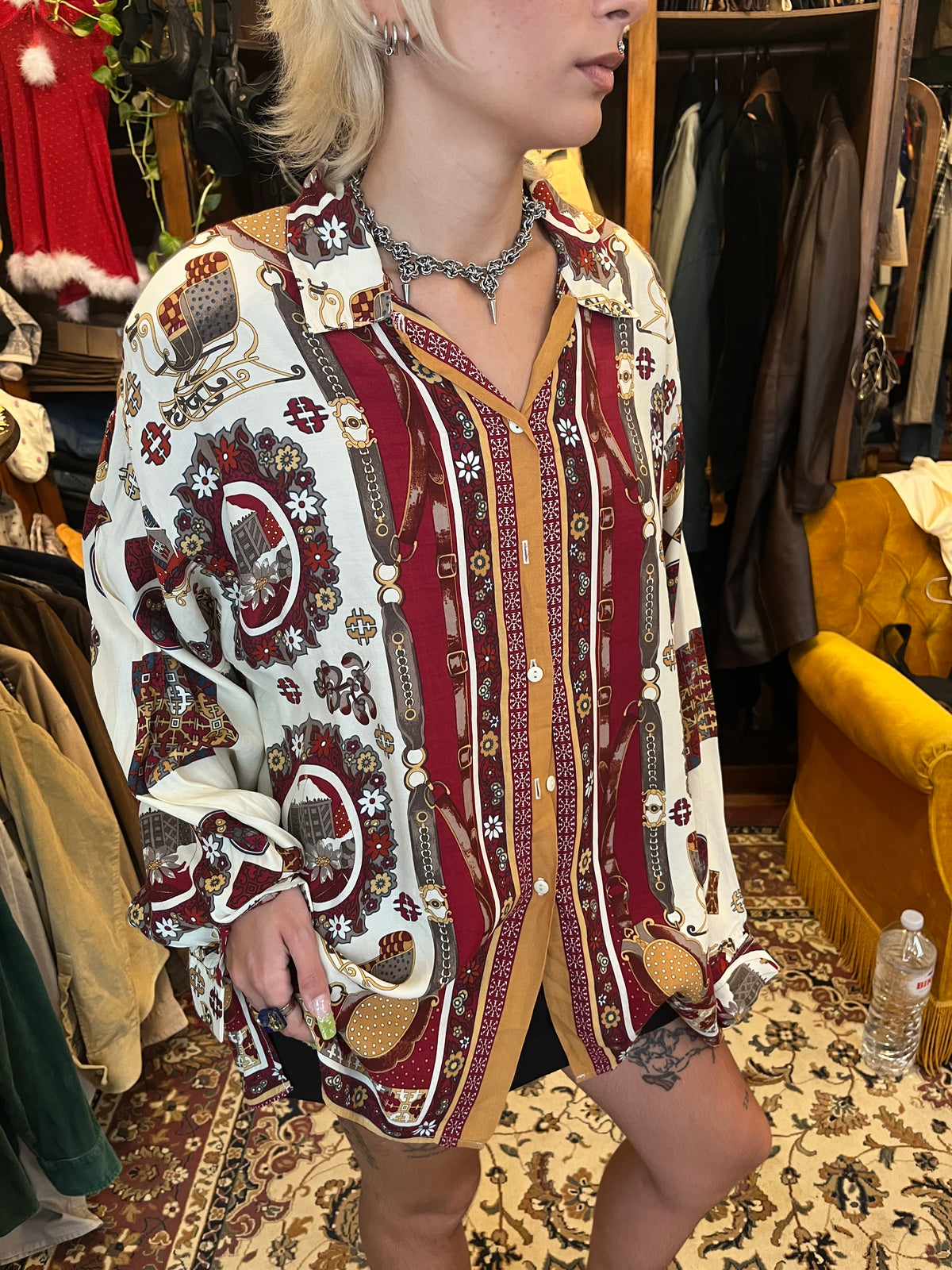 Vintage button up patterned shirt