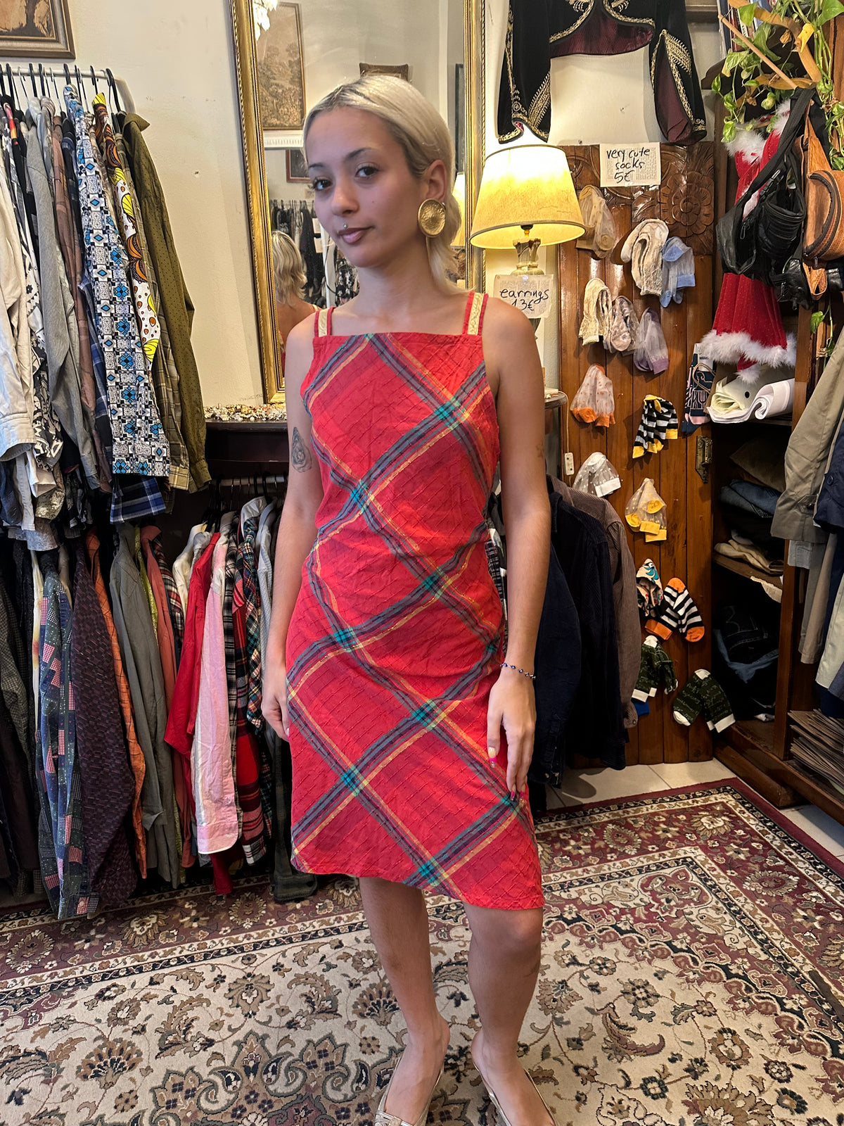 Red Vintage Gingham Dress