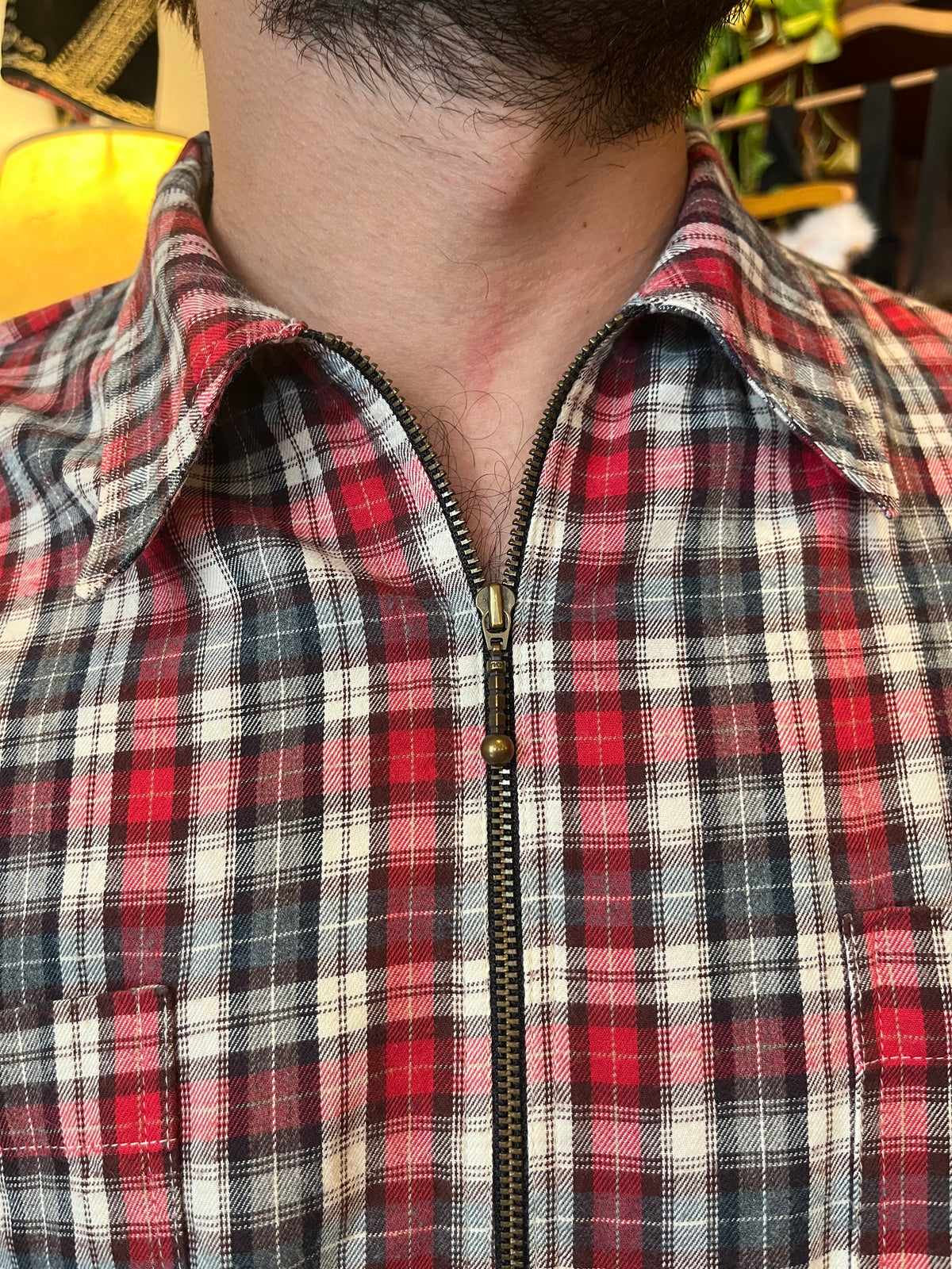 Vintage button up plaid  shirt
