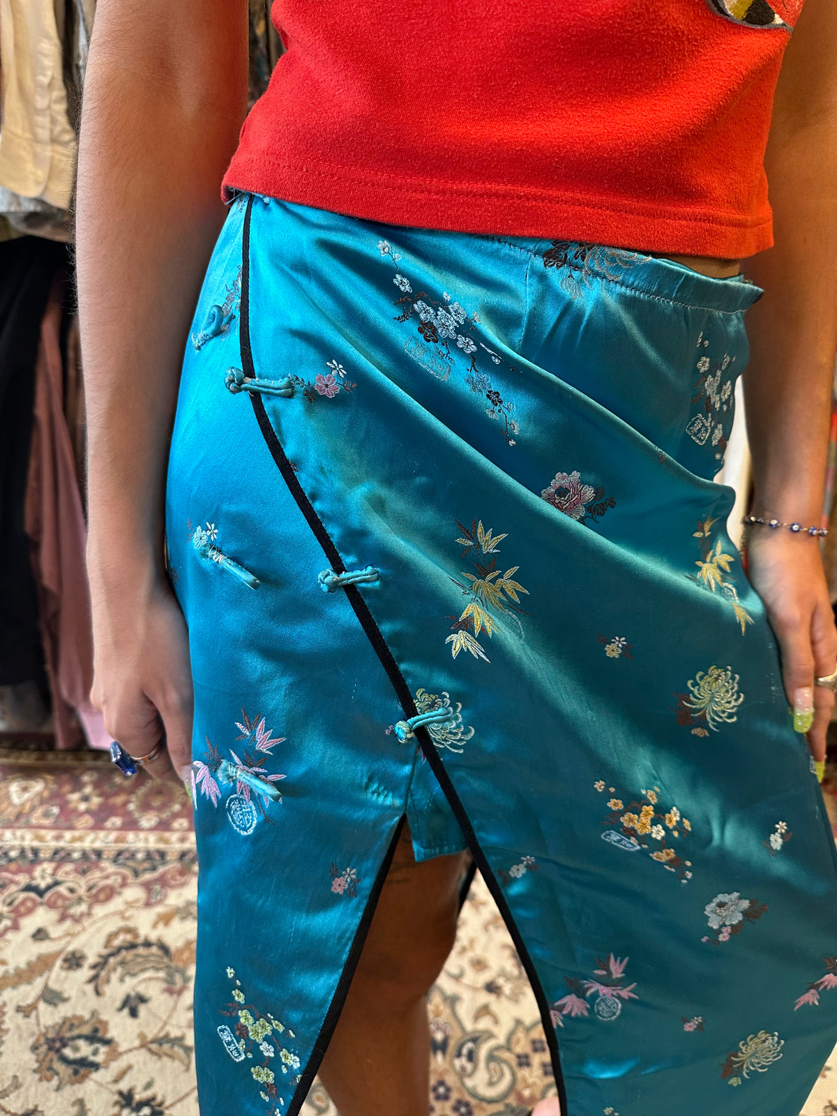 Satin Qipao Skirt
