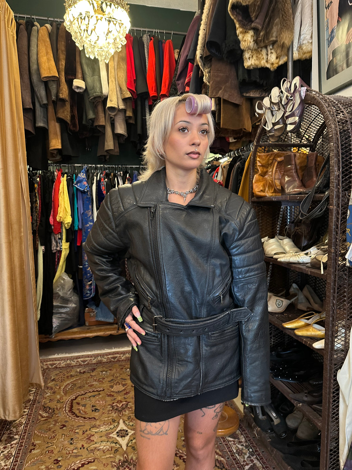 Vintage Leather Biker Jacket