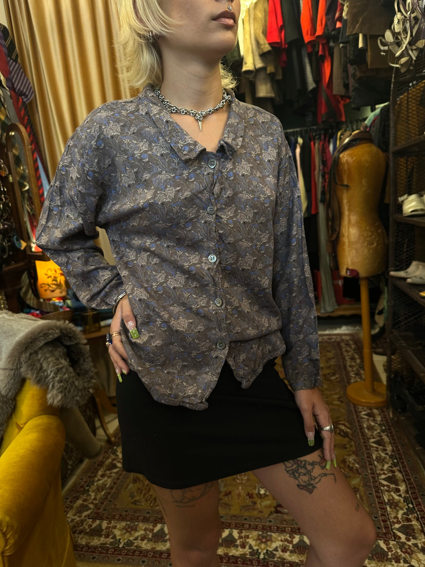 Vintage Floral Print Shirt