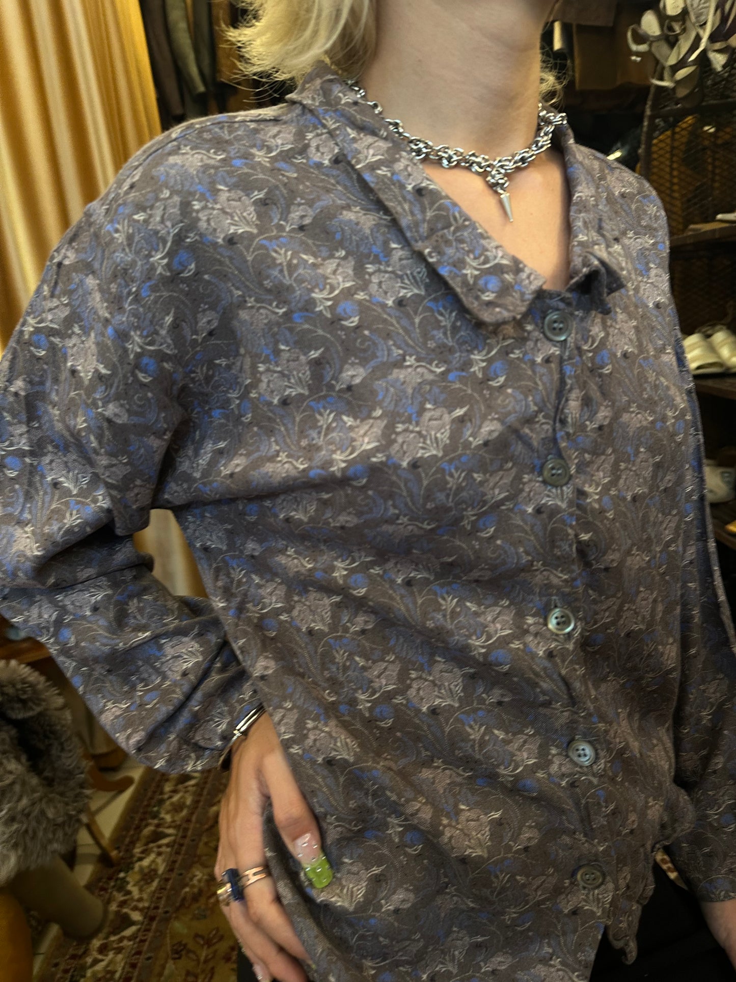 Vintage Floral Print Shirt