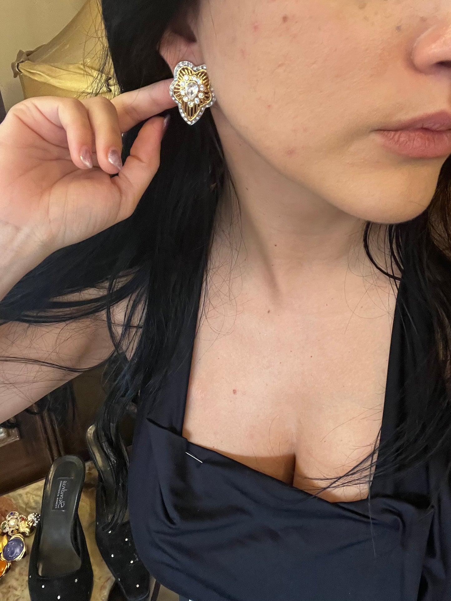 Vintage clip on earrings