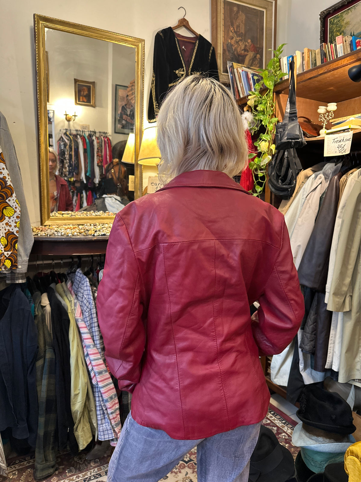 Red Vintage Leather Jacket