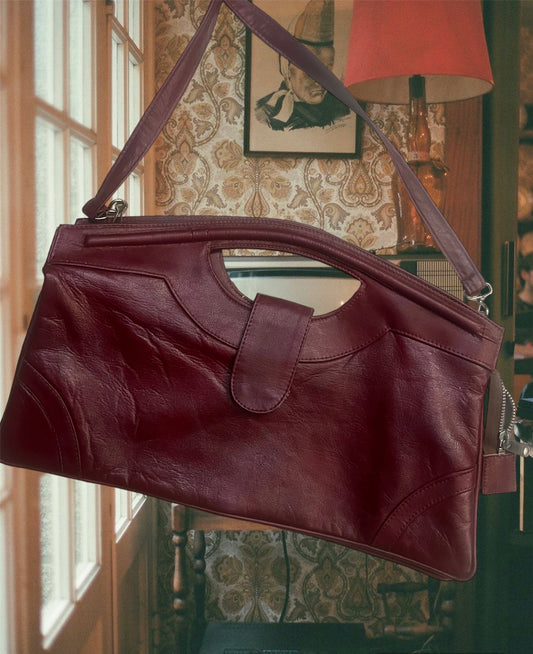 90s leather burgundy bag