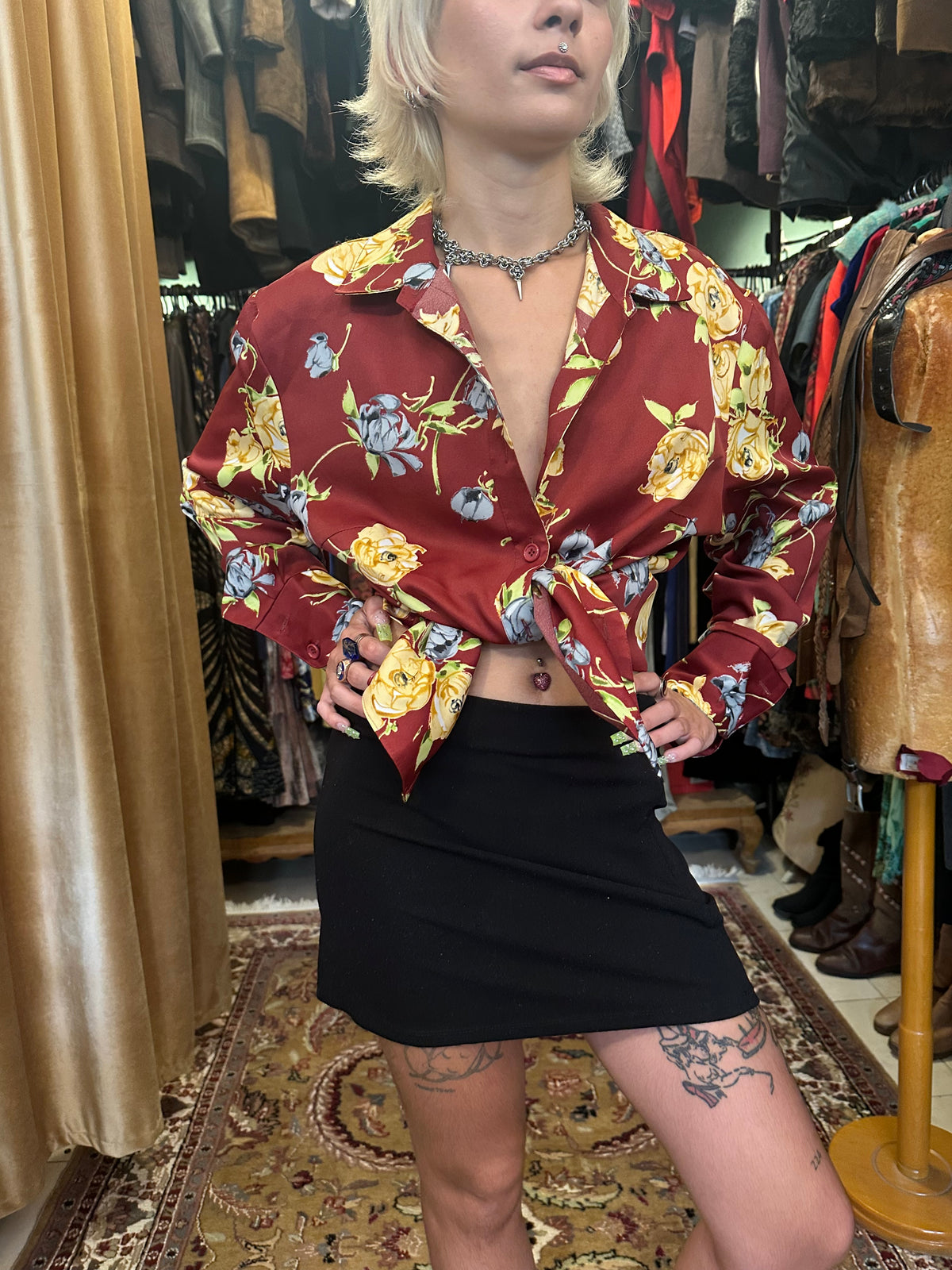 Vintage Floral Print Shirt