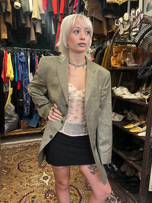 90s plaid blazer