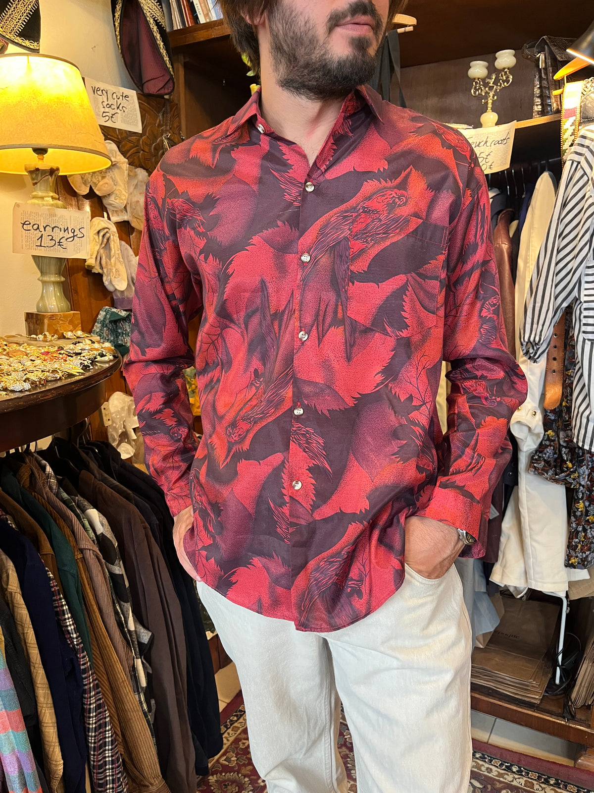 Vintage button up funky shirt