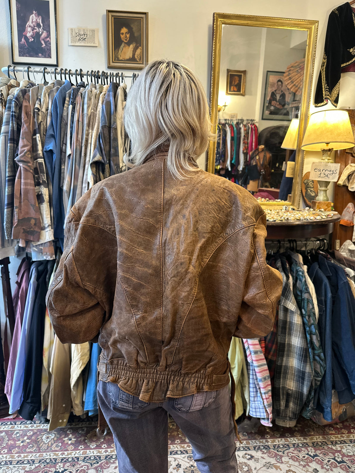 Vintage Brown Leather Jacket