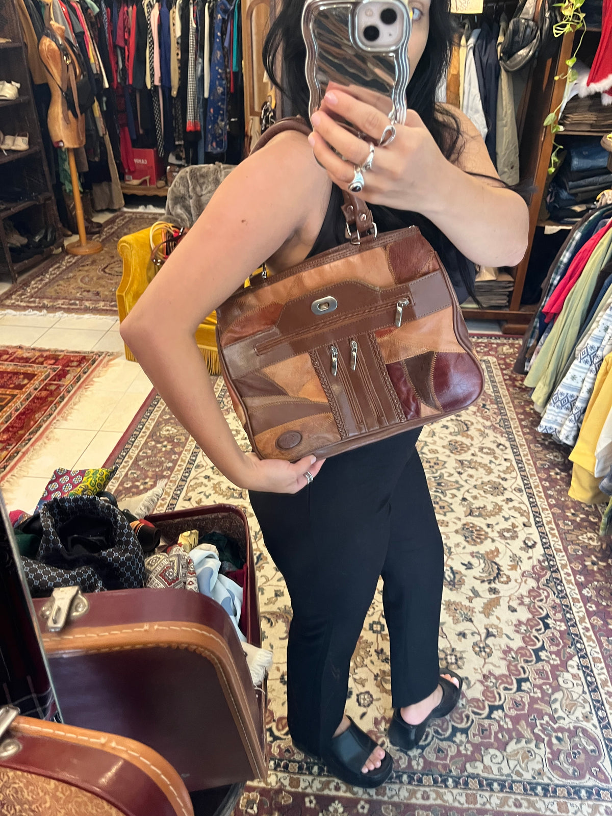 90s patches spacious hand bag