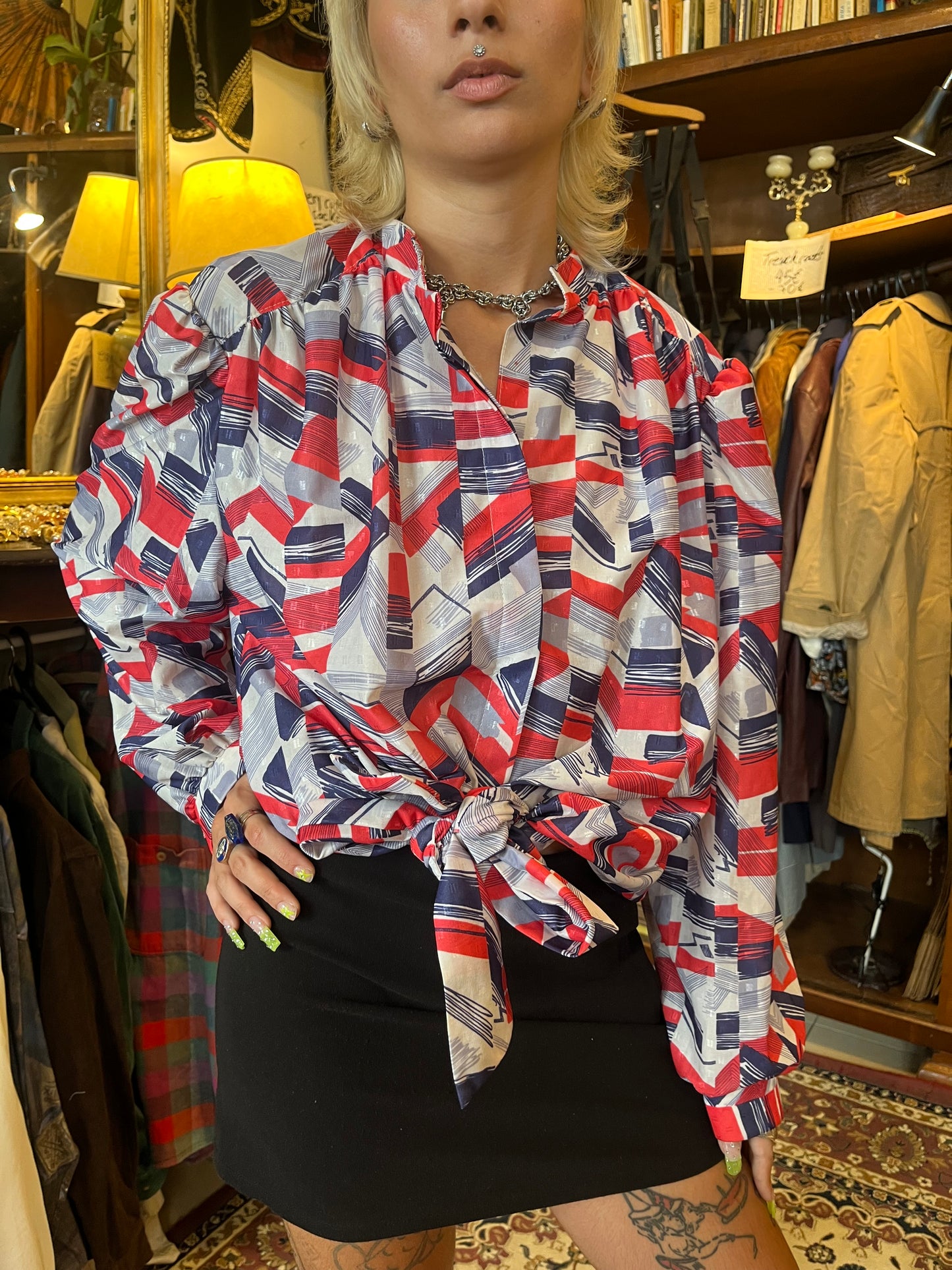 Vintage button up funky shirt