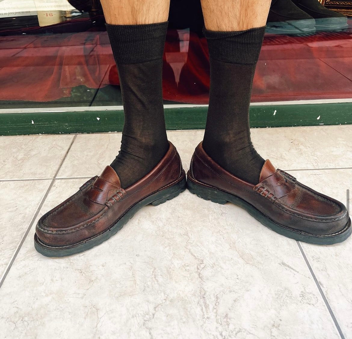 Leather loafers in brown