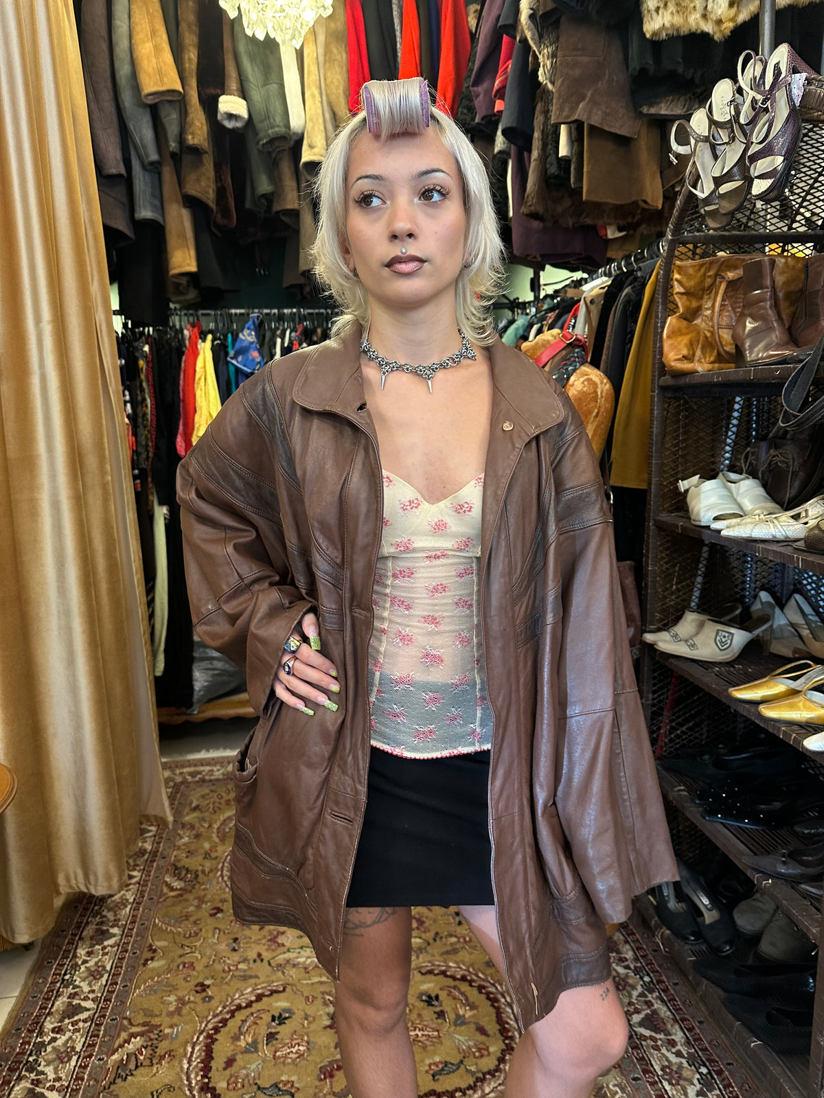 Vintage Brown Leather Jacket