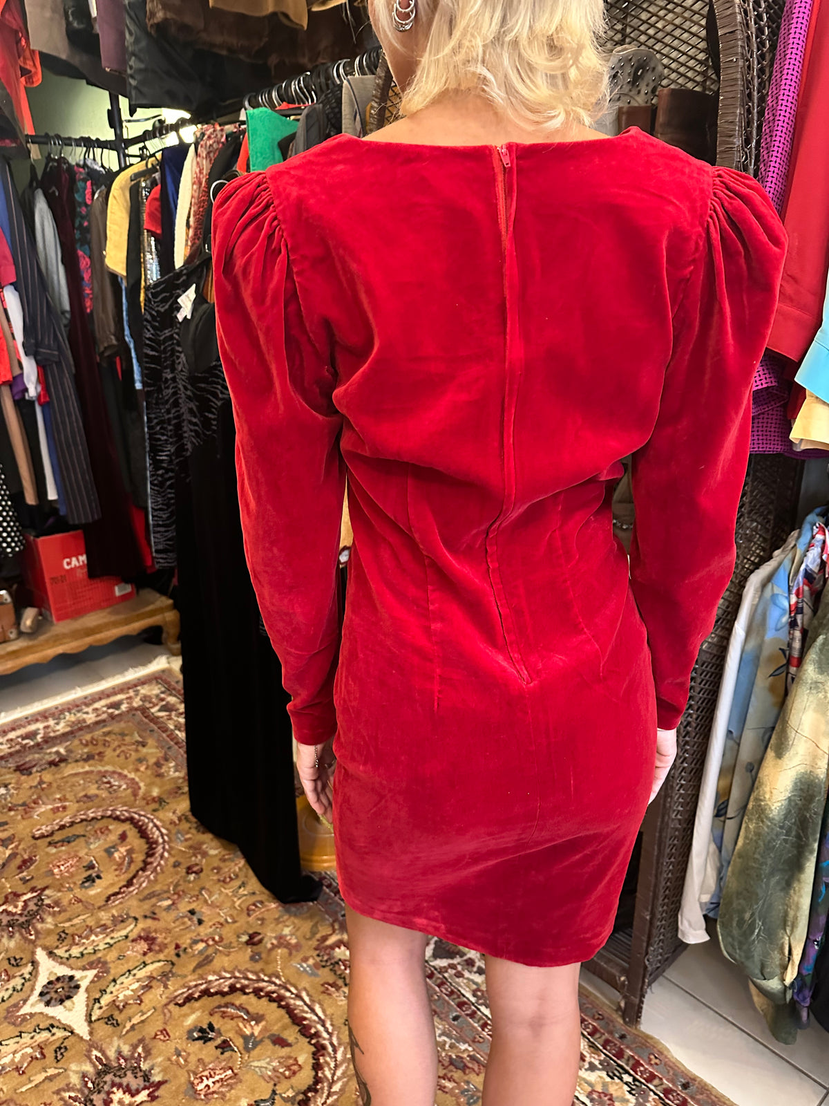 Bright Red Midi Dress