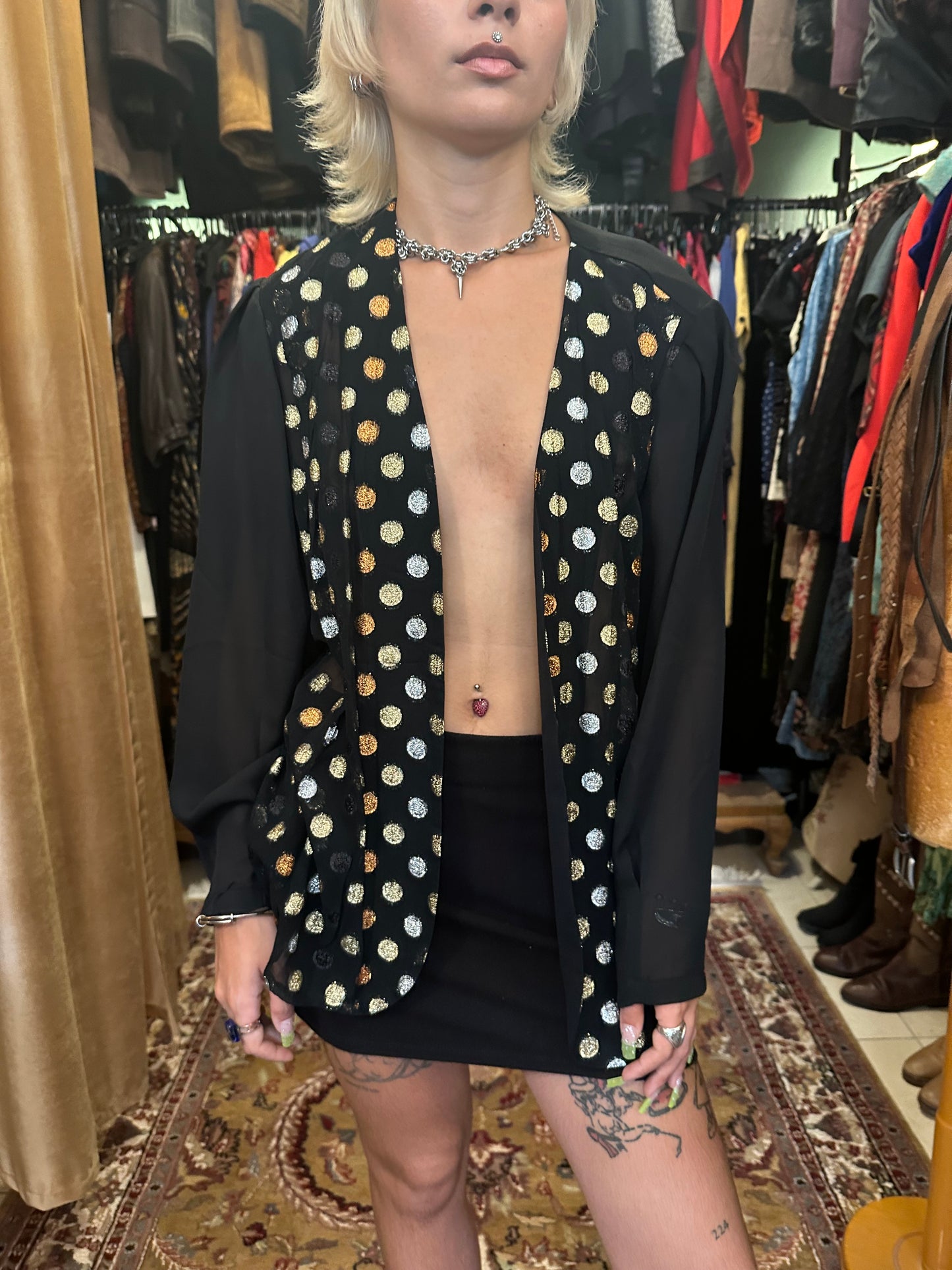 Gold & Silver Polka Dot Vintage Blazer