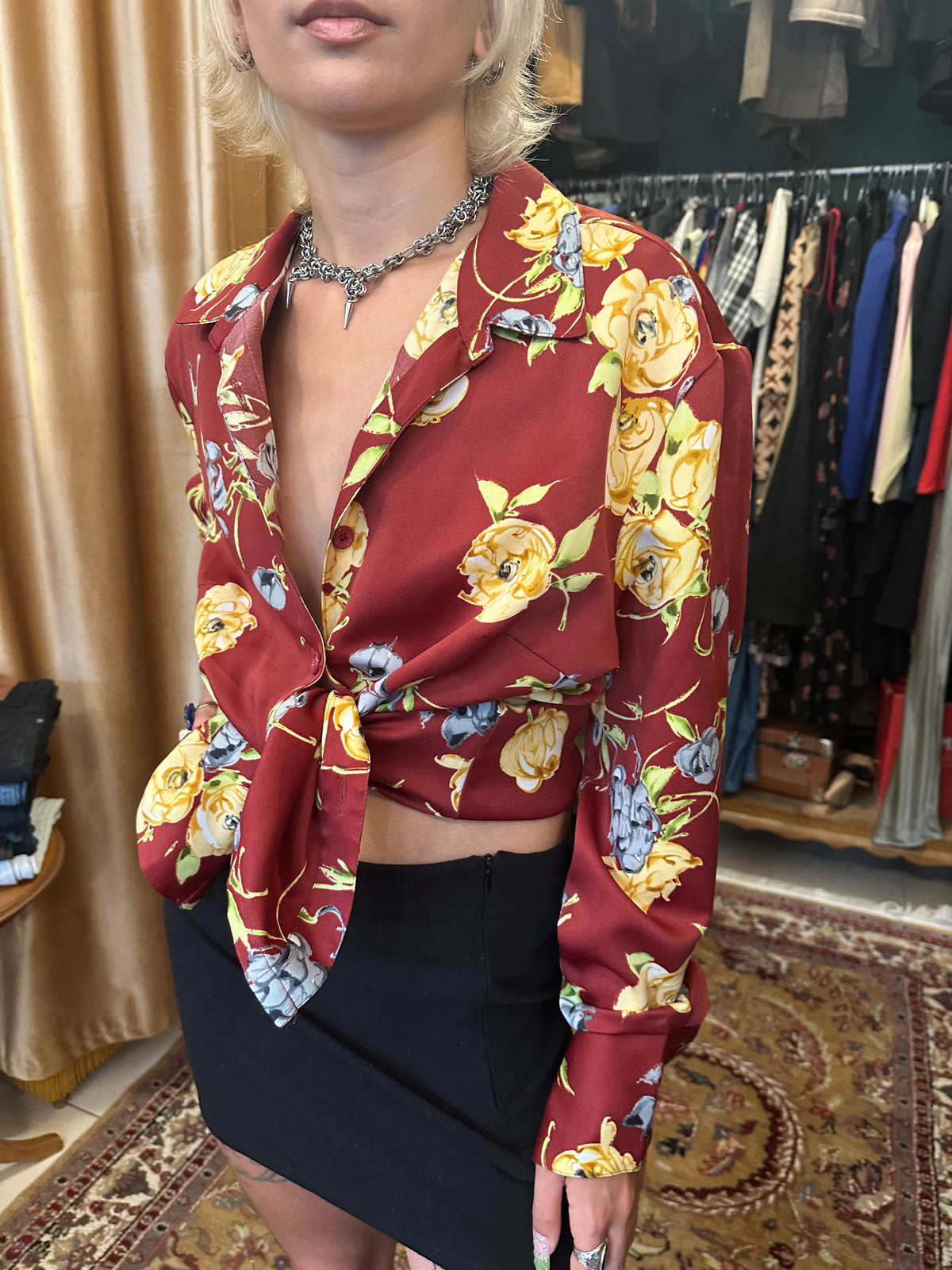Vintage Floral Print Shirt