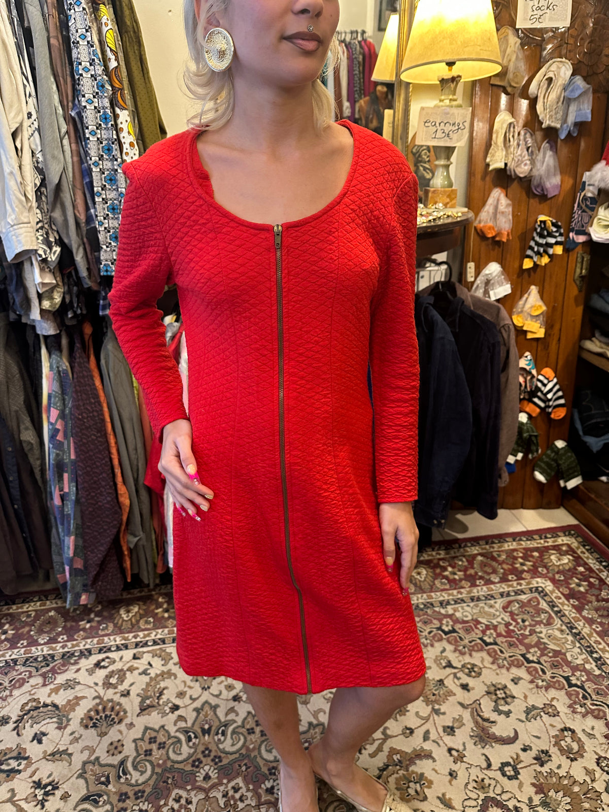 Red Vintage Midi Dress