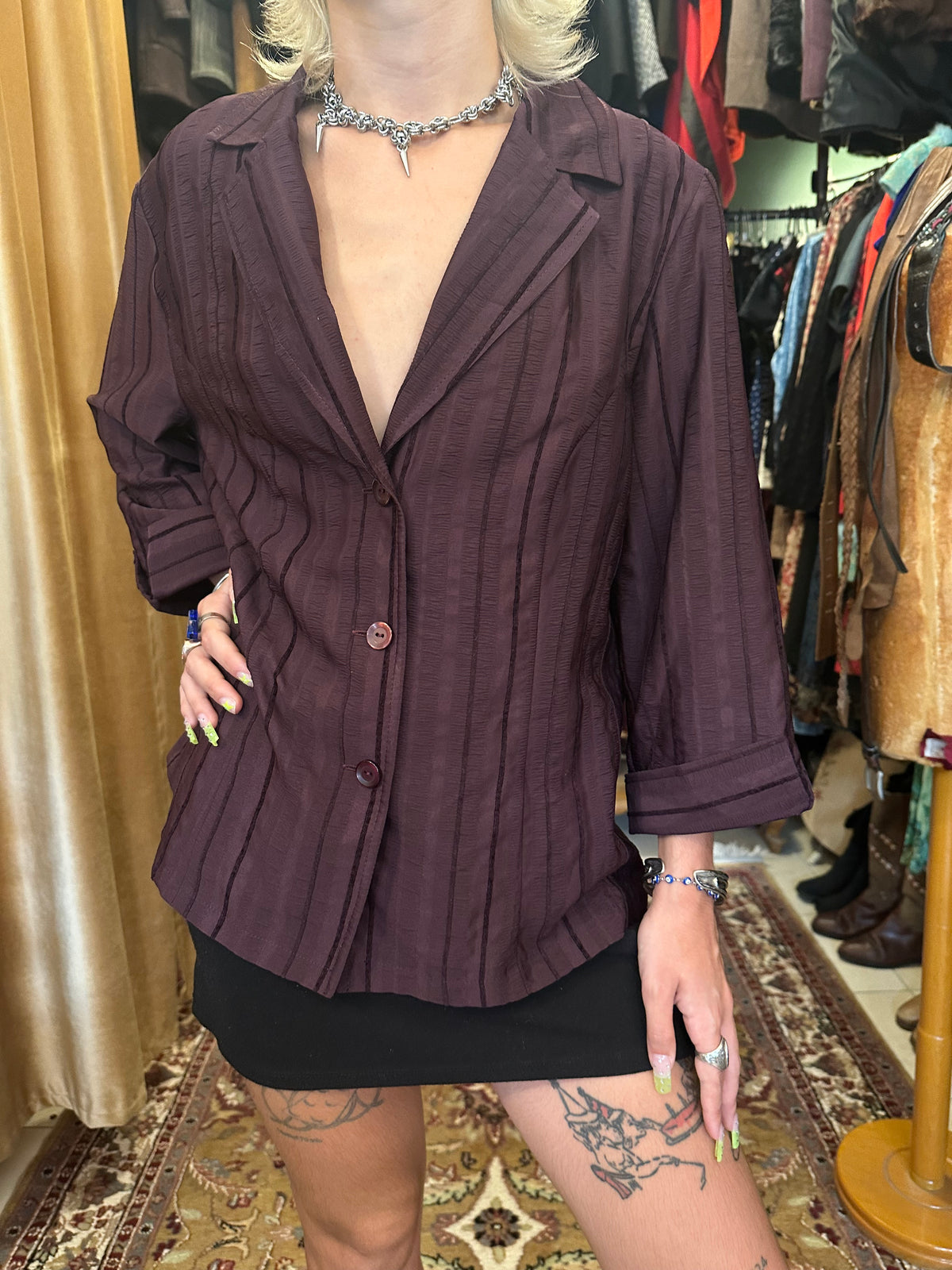 Vintage Purple Shirt / Blazer