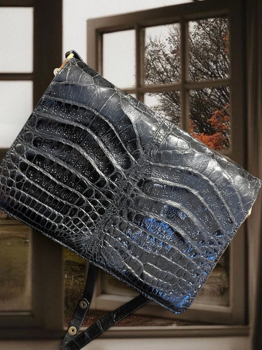 Croco leather handbag