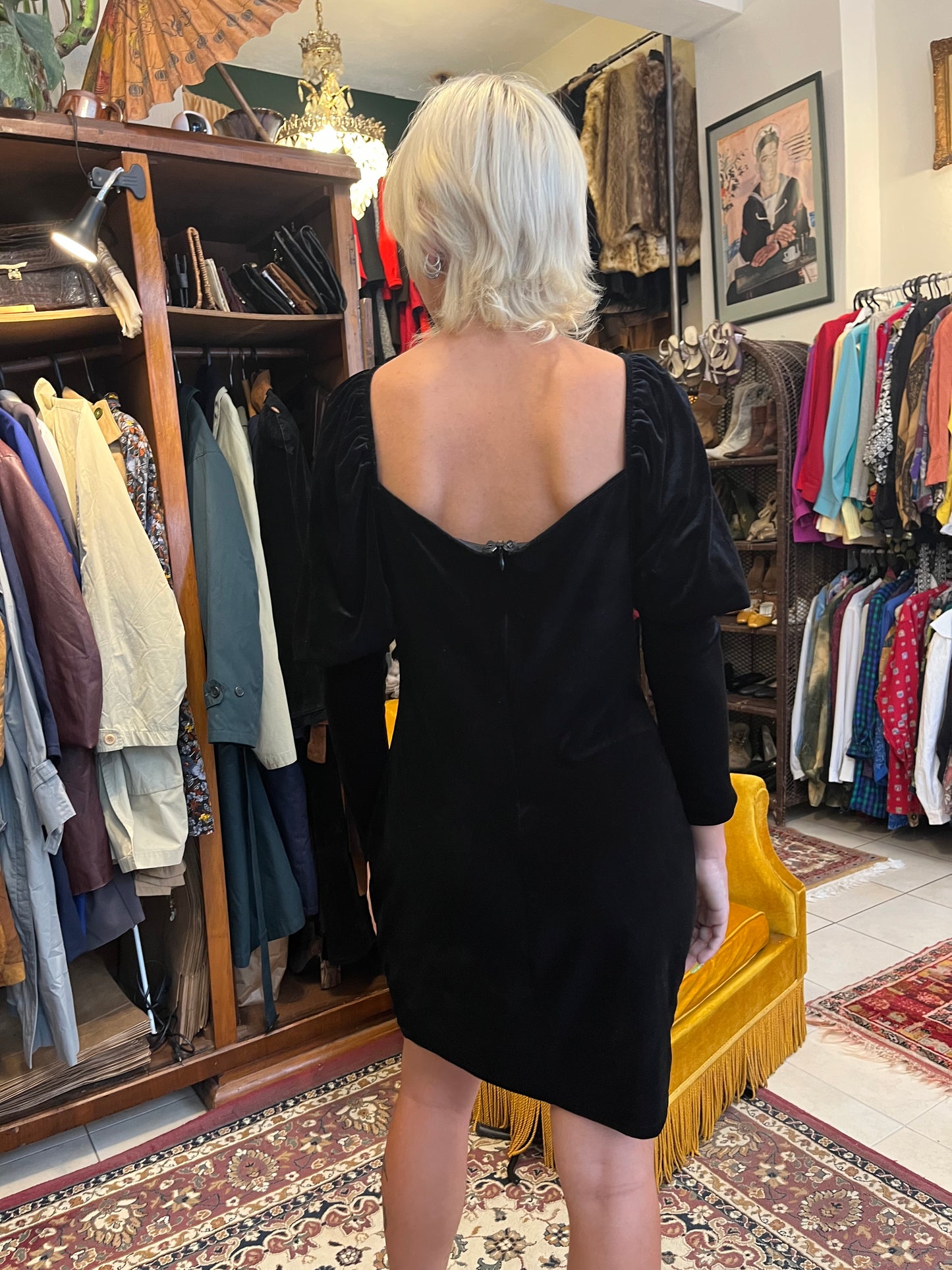Vintage velvet femme fatale dress
