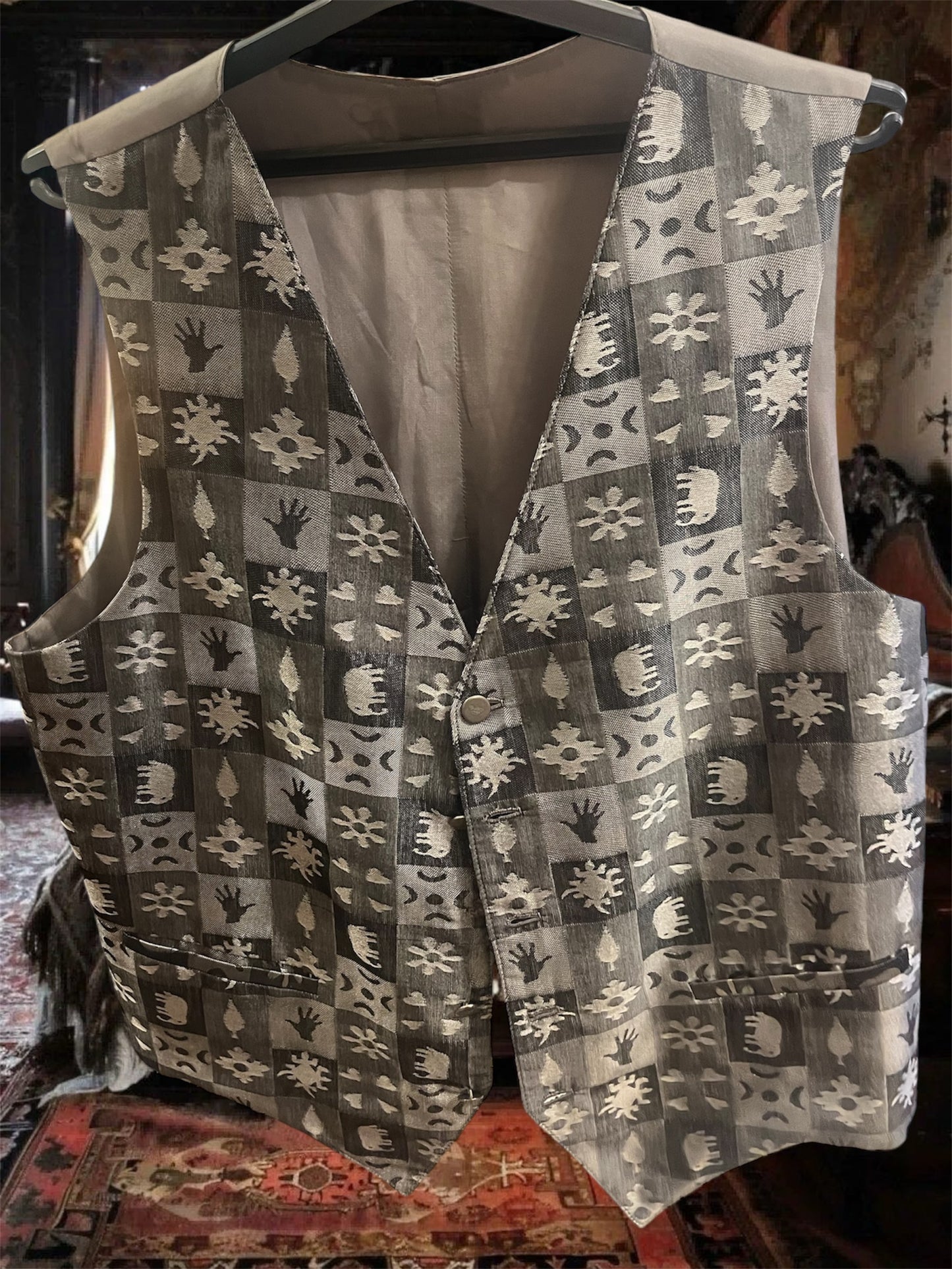 Silver patterned vest