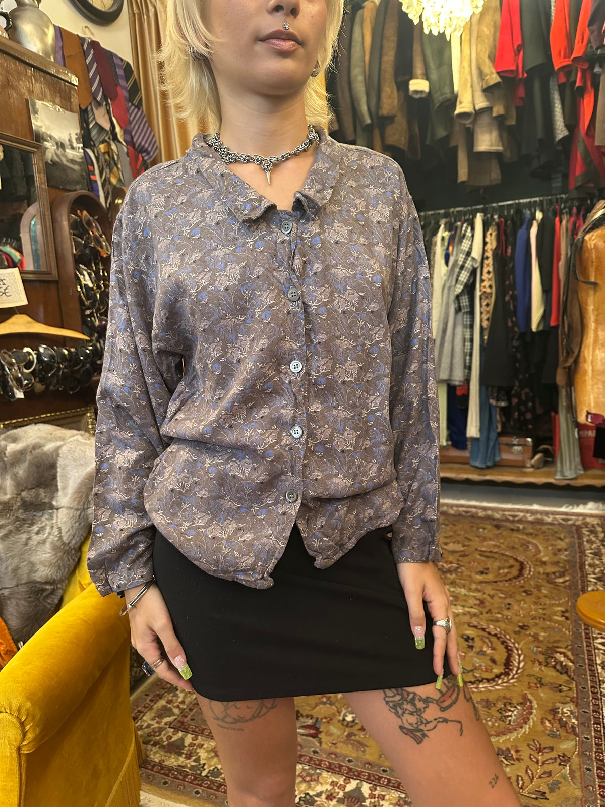 Vintage Floral Print Shirt