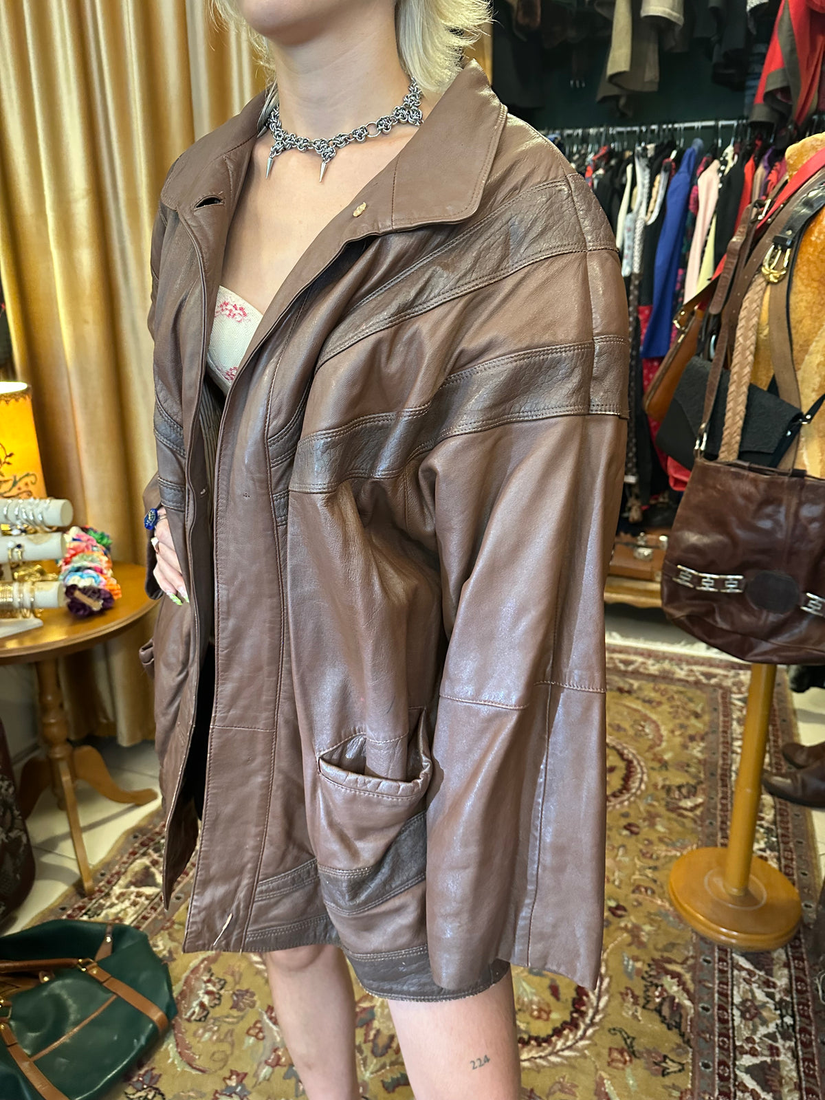 Vintage Brown Leather Jacket