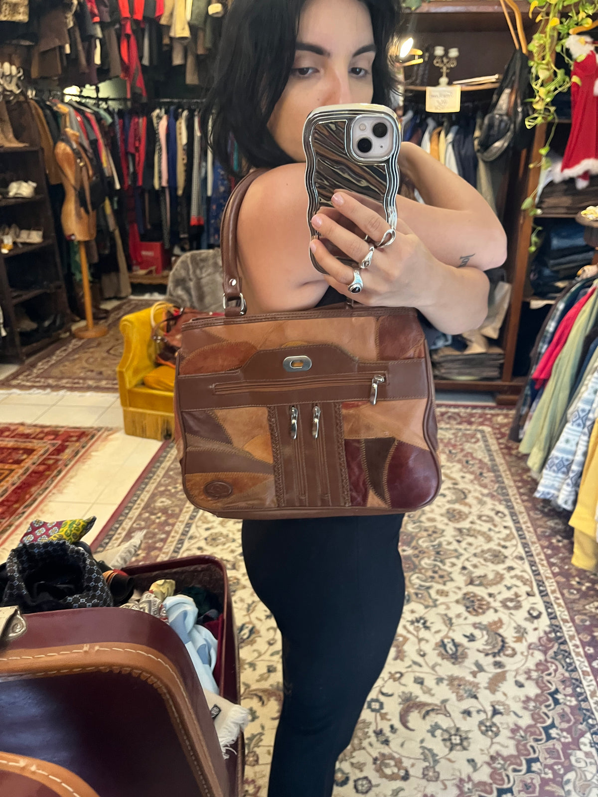 90s patches spacious hand bag