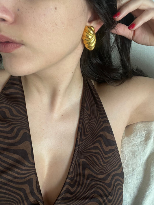 Vintage clip on ancient Greek style earrings