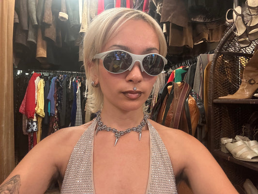 Futuristic Vintage Silver Sunglasses