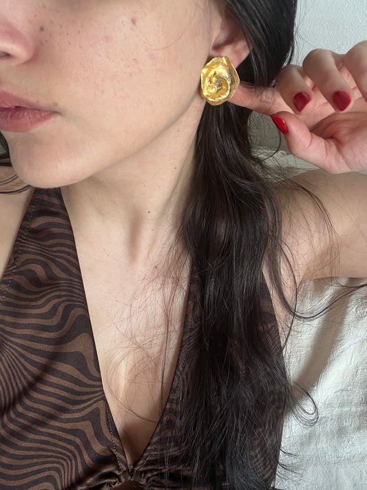 Vintage clip on ancient Greek style earrings